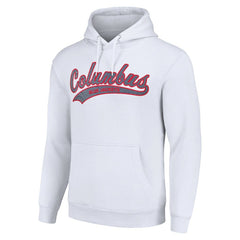 Columbus Blue Jackets Starter Tailsweep Fleece Tri-Blend Pullover Hoodie - White Hoodies