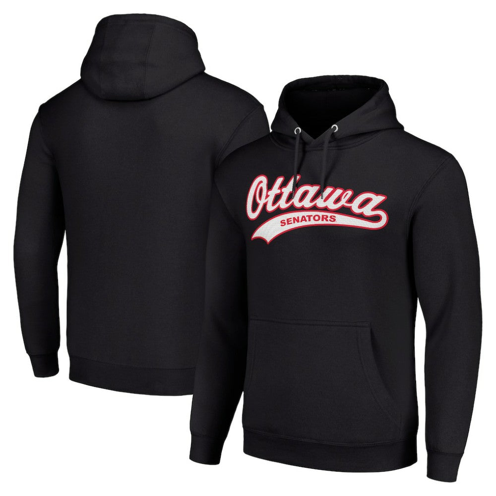 Ottawa Senators Starter Tailsweep Fleece Tri-Blend Pullover Hoodie - Black Hoodies