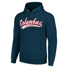Columbus Blue Jackets Starter Tailsweep Fleece Tri-Blend Pullover Hoodie - Navy Hoodies