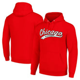 Chicago Blackhawks Starter Tailsweep Fleece Tri-Blend Pullover Hoodie - Red Hoodies