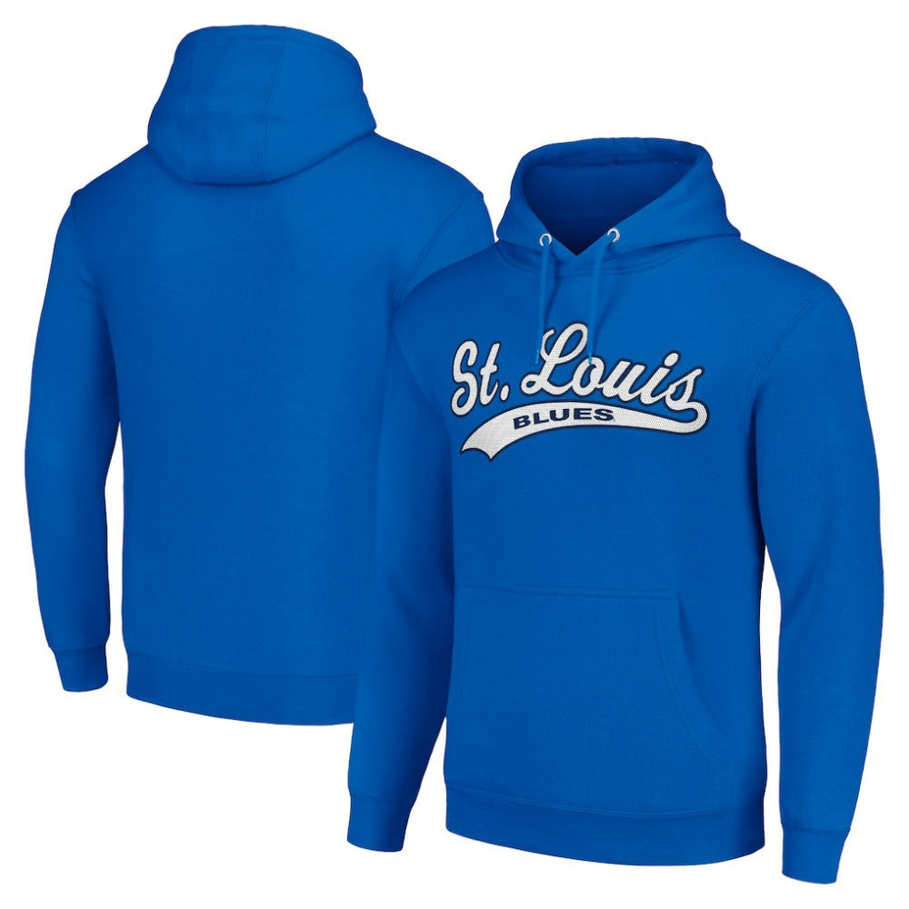 St. Louis Blues Starter Tailsweep Fleece Tri-Blend Pullover Hoodie - Blue Hoodies