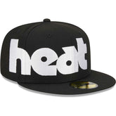 Miami Heat Checkerboard UV 59FIFTY Fitted Hat - Black on sale
