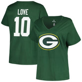 Jordan Love Green Bay Packers Women's Plus Size Name & Number V-Neck T-Shirt - Green outlet