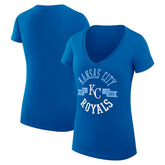 Kansas City Royals G-III 4Her by Carl Banks Women's Super-Slim Fit Lightweight City Graphic V-Neck T-Shirt Royal