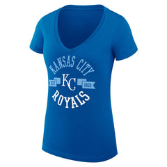 Kansas City Royals G-III 4Her by Carl Banks Women's Super-Slim Fit Lightweight City Graphic V-Neck T-Shirt Royal