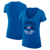 Toronto Blue Jays G-III 4Her by Carl Banks Women's Super-Slim Fit Lightweight City Graphic V-Neck T-Shirt Royal