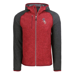 Chicago White Sox Cutter & Buck Stars & Stripes Mainsail Sweater-Knit Full-Zip Hoodie Heather Red/Heather Charcoal