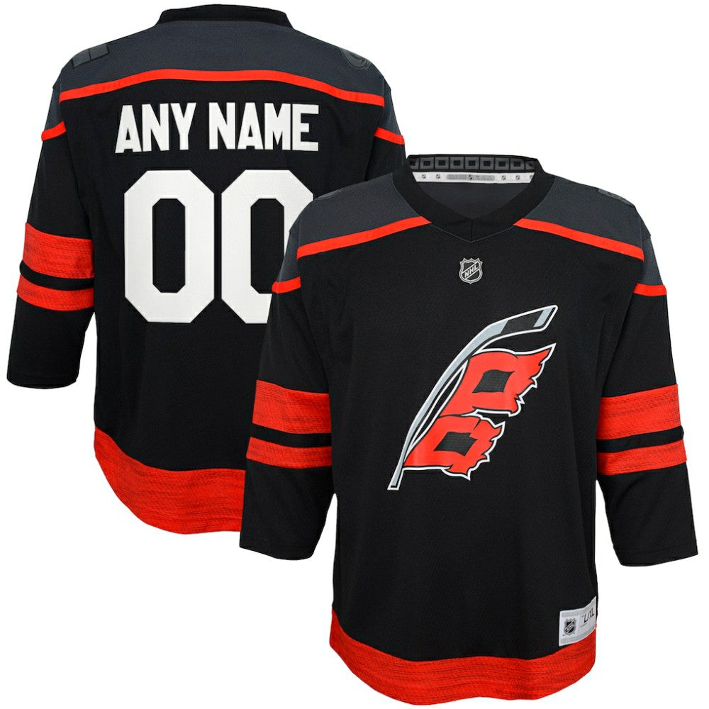Carolina Hurricanes Youth Home Replica Custom Jersey - Black Jerseys