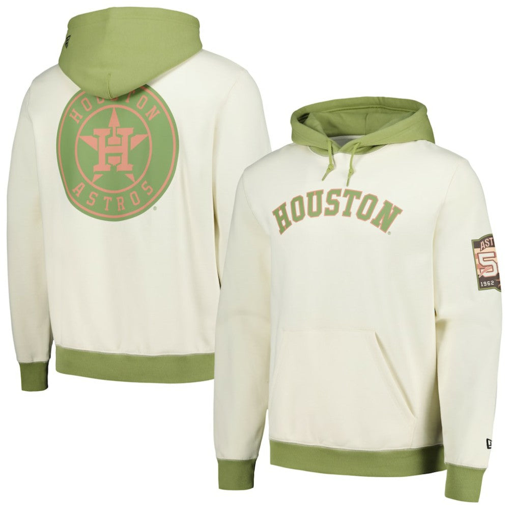 Houston Astros Color Pop Pullover Hoodie Cream/Green