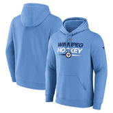 Winnipeg Jets Fanatics Alternate Wordmark Fleece Pullover Hoodie - Light Blue Hoodies
