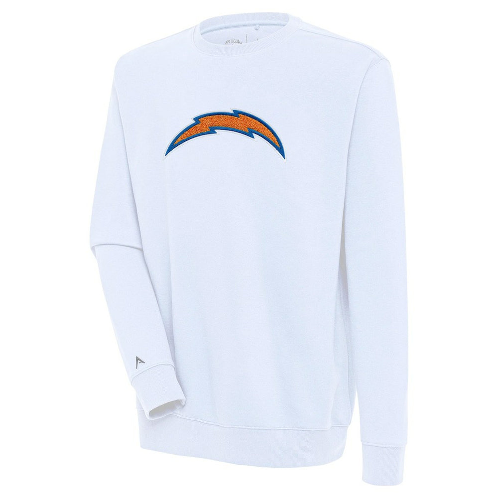 Los Angeles Chargers Antigua Victory Crewneck Pullover Sweatshirt - White sale