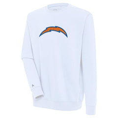 Los Angeles Chargers Antigua Victory Crewneck Pullover Sweatshirt - White sale