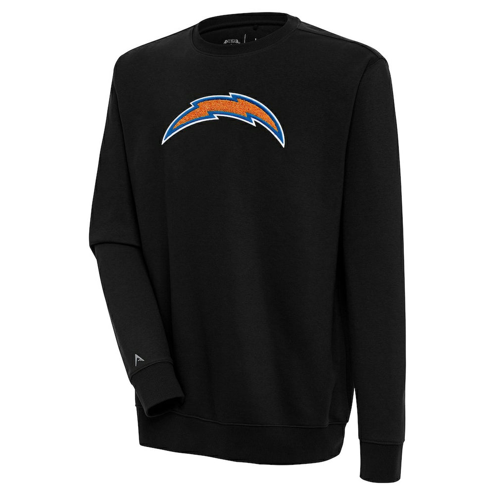 Los Angeles Chargers Antigua Victory Crewneck Pullover Sweatshirt - Black cheap