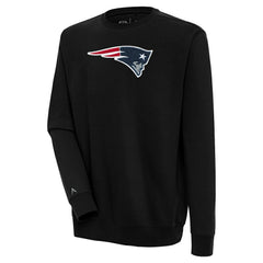 New England Patriots Antigua Victory Crewneck Pullover Sweatshirt - Black for sale