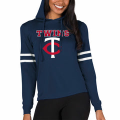 Minnesota Twins Concepts Sport Women's Marathon Lightweight Lounge Pullover Hoodie Navy