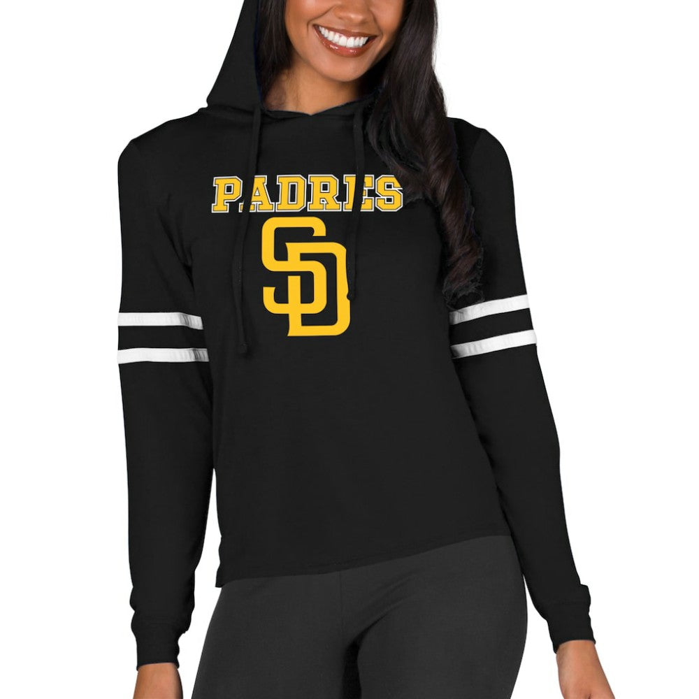 San Diego Padres Concepts Sport Women's Marathon Lightweight Lounge Pullover Hoodie Black