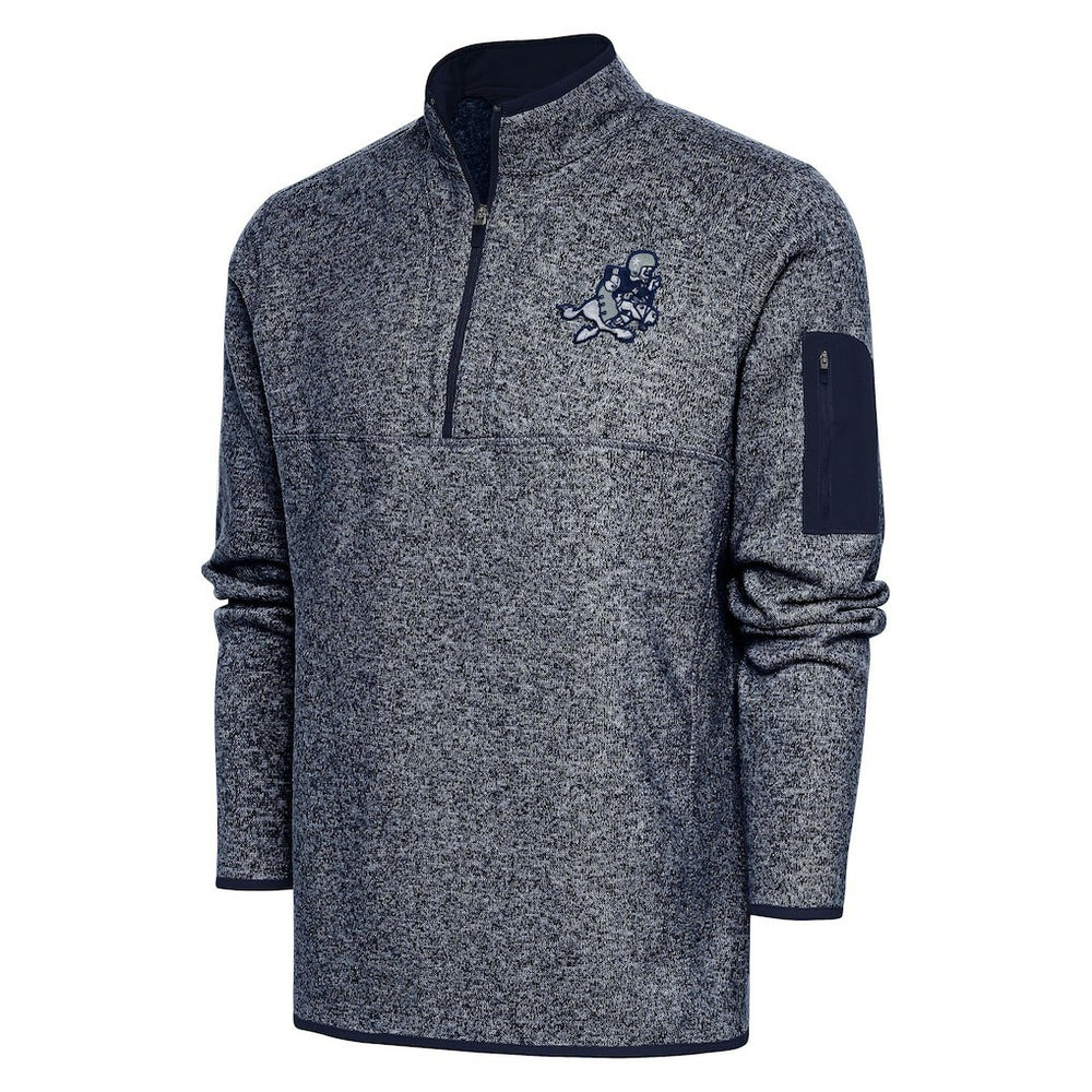 Dallas Cowboys Adult Throwback Logo Fortune Quarter-Zip Pullover Jacket - Heather Navy online