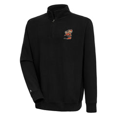 Cleveland Browns Adult Throwback Logo Victory Quarter-Zip Pullover Top - Black cheap