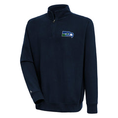 Seattle Seahawks Adult Throwback Logo Victory Quarter-Zip Pullover Top - Navy discount