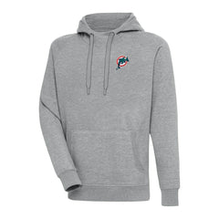 Miami Dolphins Adult Throwback Logo Victory Pullover Hoodie - Heather Gray outlet