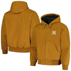 New York Yankees Dunbrooke Dakota Work Full-Zip Hoodie Jacket Brown