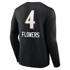 Zay Flowers Baltimore Ravens Team Wordmark Player Name & Number Long Sleeve T-Shirt - Black discount
