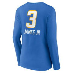 Derwin James Jr. Los Angeles Chargers Women's Team Wordmark Player Name & Number Long Sleeve V-Neck T-Shirt - Powder Blue on sale