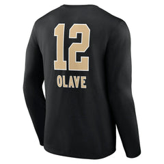 Chris Olave New Orleans Saints Team Wordmark Player Name & Number Long Sleeve T-Shirt - Black on sale