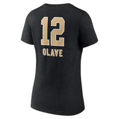 Chris Olave New Orleans Saints Women's Team Wordmark Player Name & Number V-Neck T-Shirt - Black discount