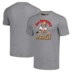 Christian McCaffrey San Francisco 49ers Homage Unisex Caricature Player Tri-Blend T-Shirt - Gray on sale