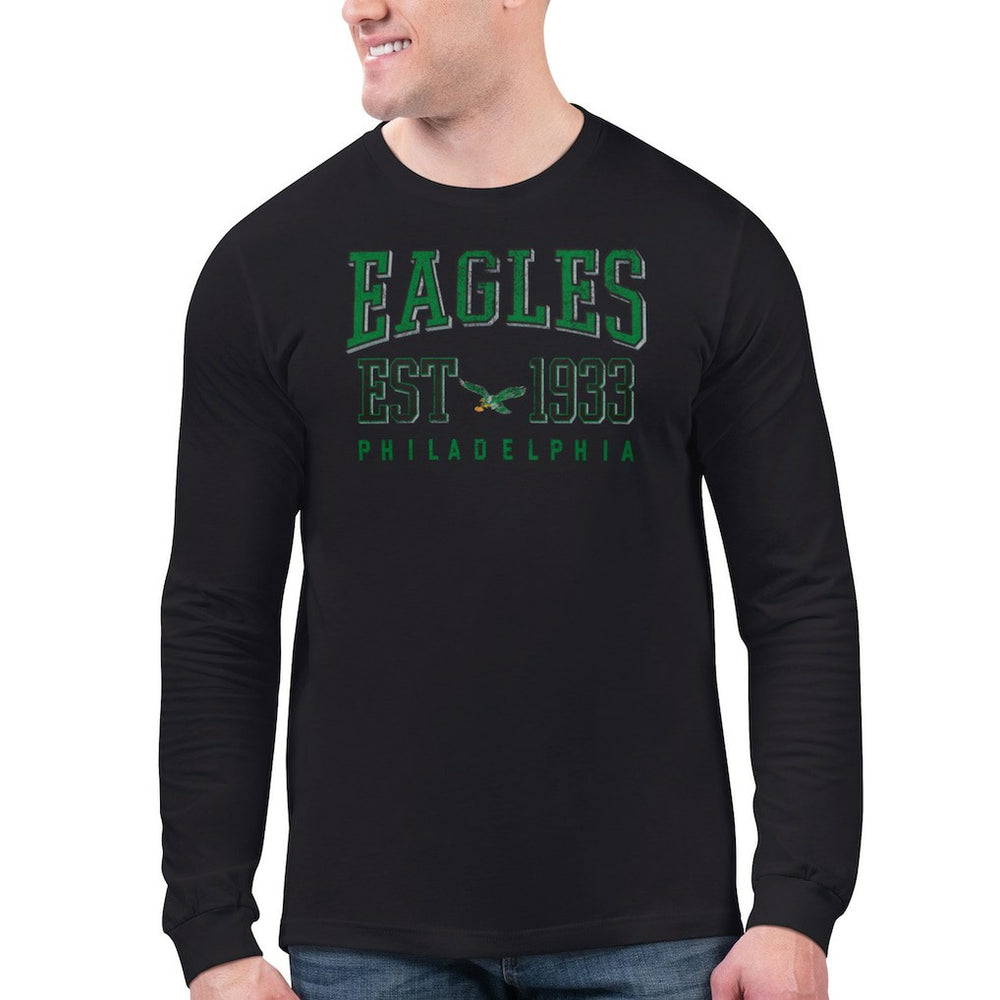 Philadelphia Eagles Starter Retro Long Sleeve T-Shirt - Black on sale