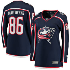 Kirill Marchenko Columbus Blue Jackets Fanatics Women's Home Breakaway Player Jersey - Navy Jerseys