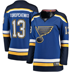 Alexey Toropchenko St. Louis Blues Fanatics Women's Home Breakaway Player Jersey - Blue Jerseys