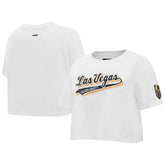 Vegas Golden Knights Pro Standard Women's Boxy Script Tail Cropped T-Shirt - White T-shirts