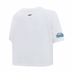 Seattle Kraken Pro Standard Women's Boxy Script Tail Cropped T-Shirt - White T-shirts