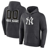 New York Yankees Personalized Monochrome Name & Number Pullover Hoodie Charcoal