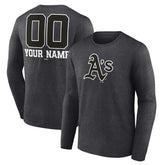 Athletics Personalized Monochrome Name & Number Long Sleeve T-Shirt Charcoal
