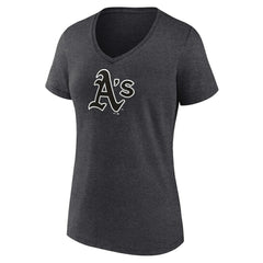 Athletics Women's Personalized Monochrome Name & Number V-Neck T-Shirt Charcoal