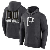 Pittsburgh Pirates Personalized Monochrome Name & Number Pullover Hoodie Charcoal