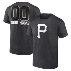 Pittsburgh Pirates Personalized Monochrome Name & Number T-Shirt Charcoal