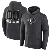Toronto Blue Jays Personalized Monochrome Name & Number Pullover Hoodie Charcoal