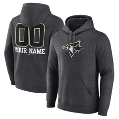 Toronto Blue Jays Personalized Monochrome Name & Number Pullover Hoodie Charcoal