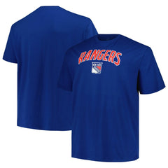 New York Rangers Profile Big & Tall Arch Over Logo T-Shirt - Blue T-shirts