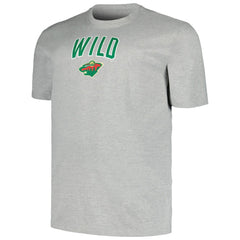 Minnesota Wild Profile Big & Tall Arch Over Logo T-Shirt - Heather Gray T-shirts
