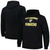 Pittsburgh Penguins Profile Big & Tall Arch Over Logo Pullover Hoodie - Black Hoodies