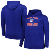 New York Rangers Profile Big & Tall Arch Over Logo Pullover Hoodie - Blue Hoodies