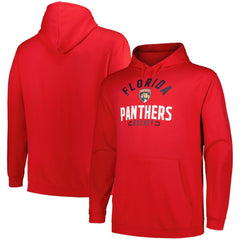 Florida Panthers Profile Big & Tall Arch Over Logo Pullover Hoodie - Red Hoodies