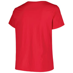 New Jersey Devils Profile Women's Plus Size Arch Over Logo T-Shirt - Red T-shirts