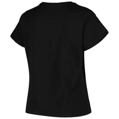 Pittsburgh Penguins Profile Women's Plus Size Arch Over Logo T-Shirt - Black T-shirts
