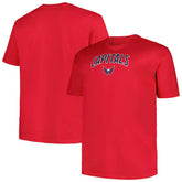 Washington Capitals Profile Big & Tall Arch Over Logo T-Shirt - Red T-shirts